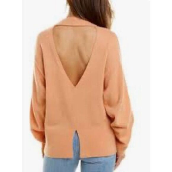 A.L.C. Peach Wool Bend Open Back Sweater NWOT Size Large